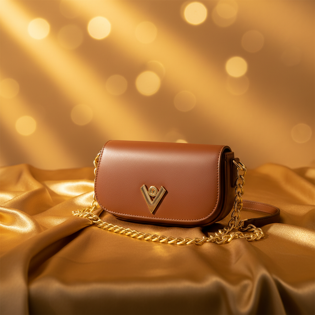 Valentino Crossbody on gold backdrop