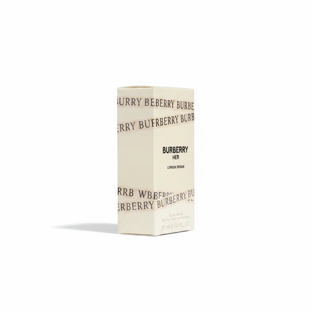 Noticed Atelier by Legzdiamond Burberry Her London Dream Eau de Parfum 30ml bottle in branded cream packaging