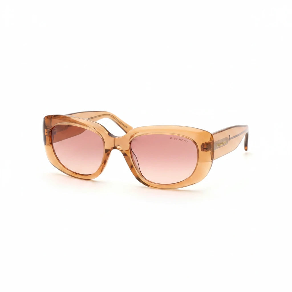 Noticed Atelier by Legzdiamond Givenchy caramel frames with clear caramel tinted lenses in a classic style.