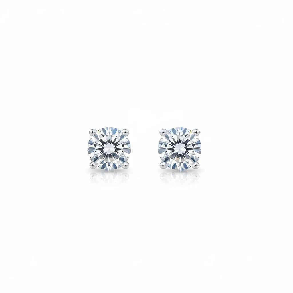 Noticed Atelier by Legzdiamond 1.60 CTW round brilliant cut moissanite stud earrings set in sterling silver
